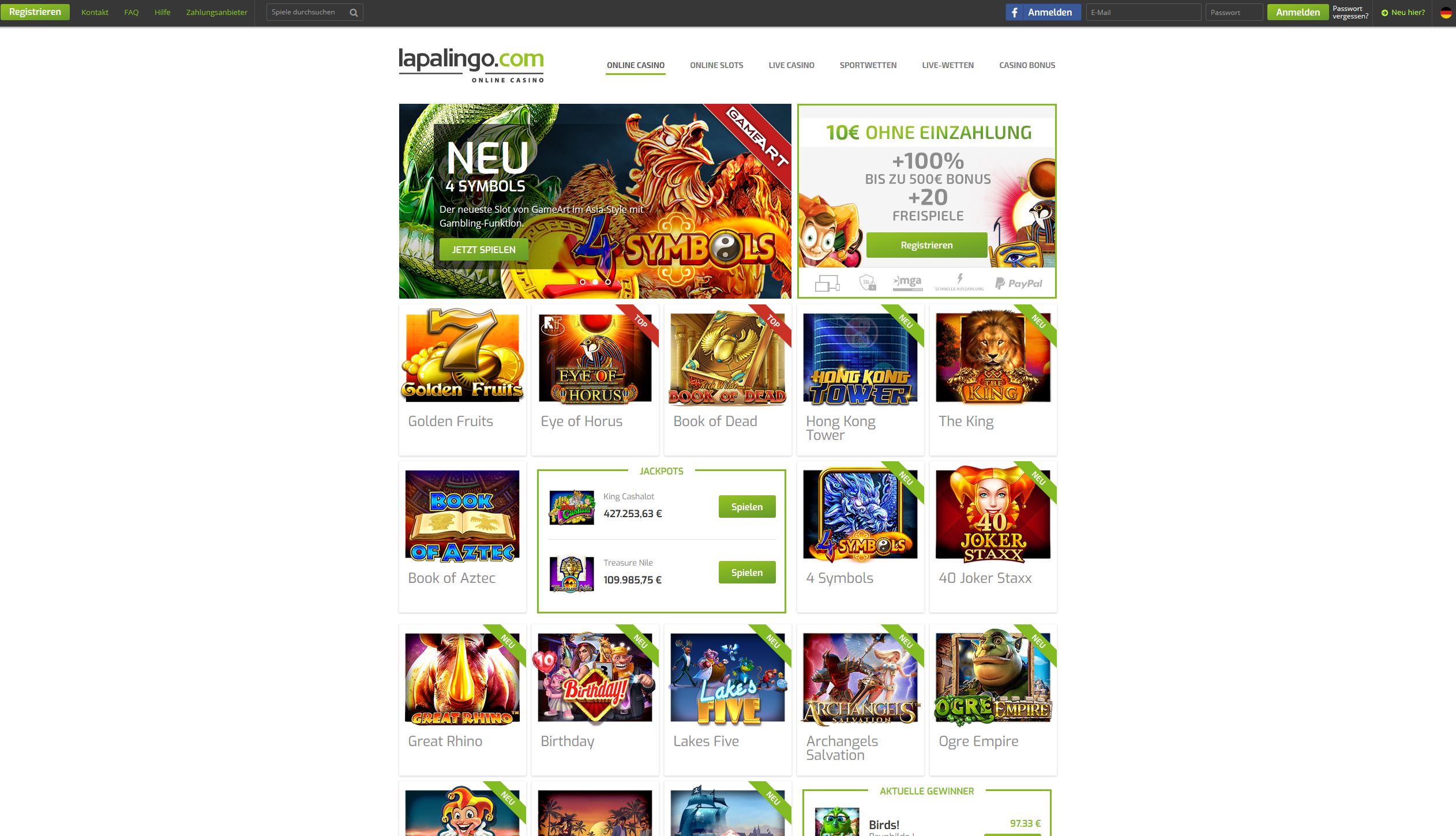 Lapalingo Online Spielcasino