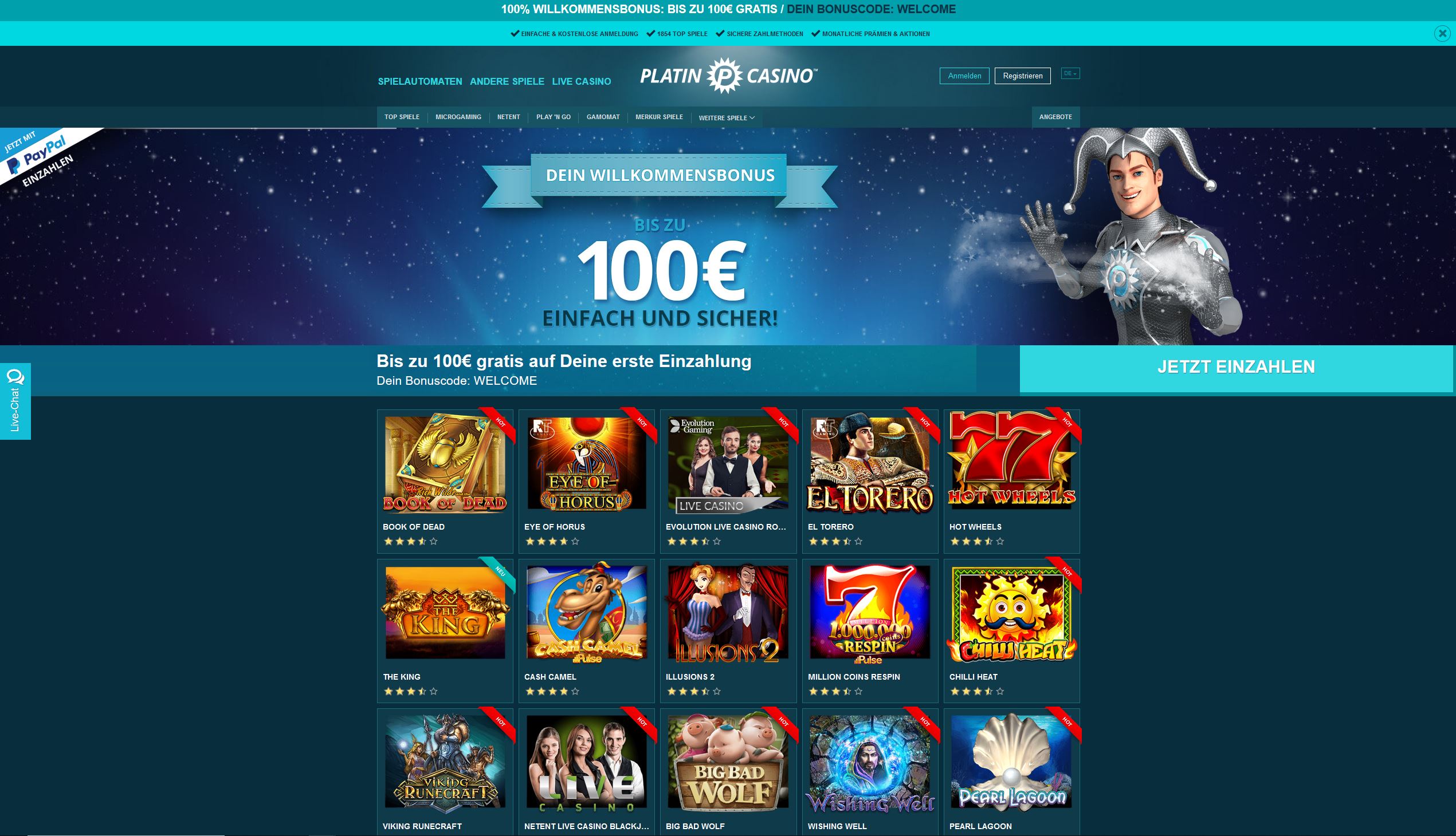 Platin Online Spielcasino